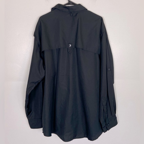 Reel Legend Men's Fishing Shirt Sz XL Black Outdoor Vented Roll Tab Long Sleeve - Picture 2 of 10